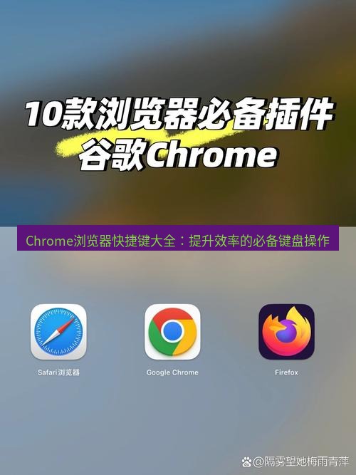 谷歌浏览器下载 Chrome浏览器快捷键大全：提升效率的必备键盘操作