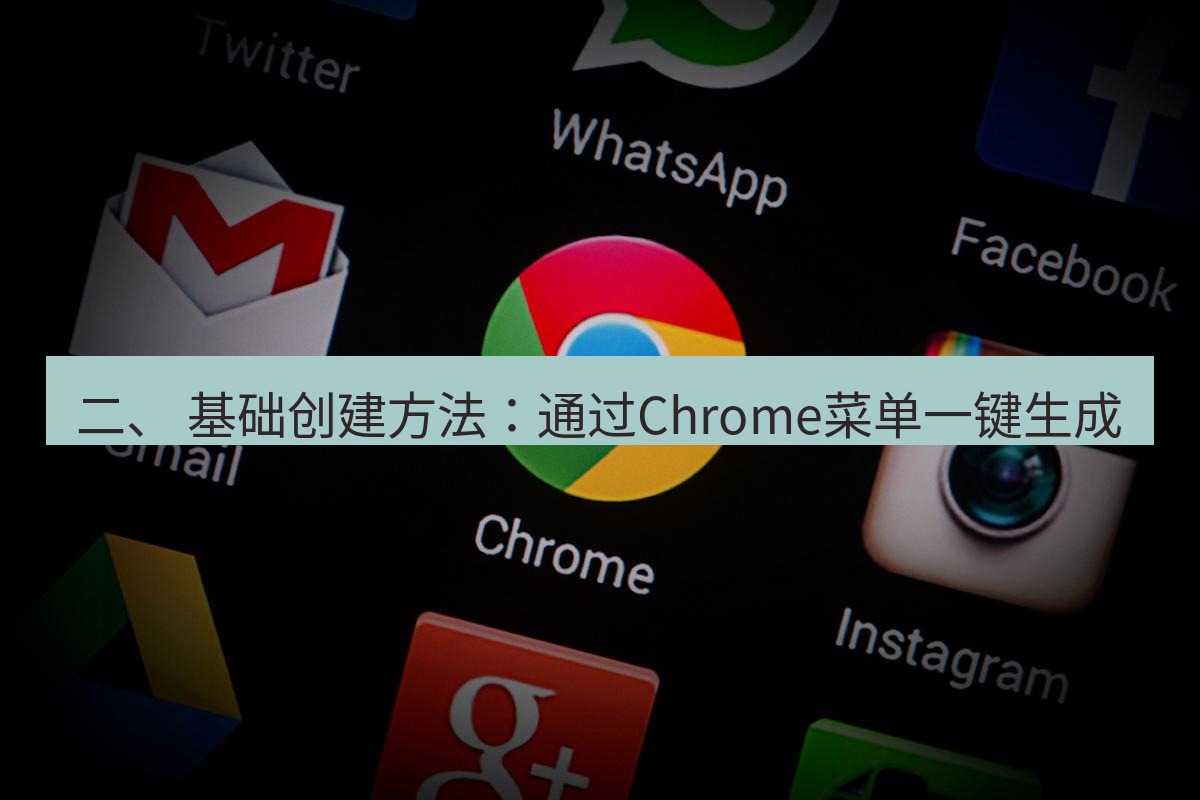 谷歌浏览器下载 二、 基础创建方法：通过Chrome菜单一键生成